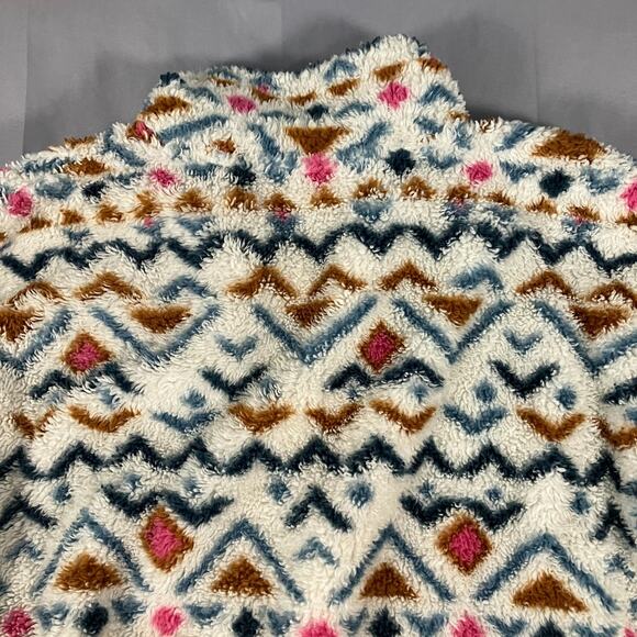 Eddie Bauer Women’s Large Sherpa Fleece Pullover Aztec Print 1/4 Zip Winter Jack - Picture 12 of 12